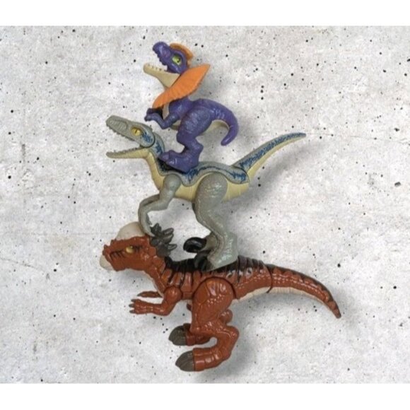 Jurassic World Baby Dinosaurs Velociraptor Pachycephalosaurus Dilophosaurus Park - Picture 1 of 16